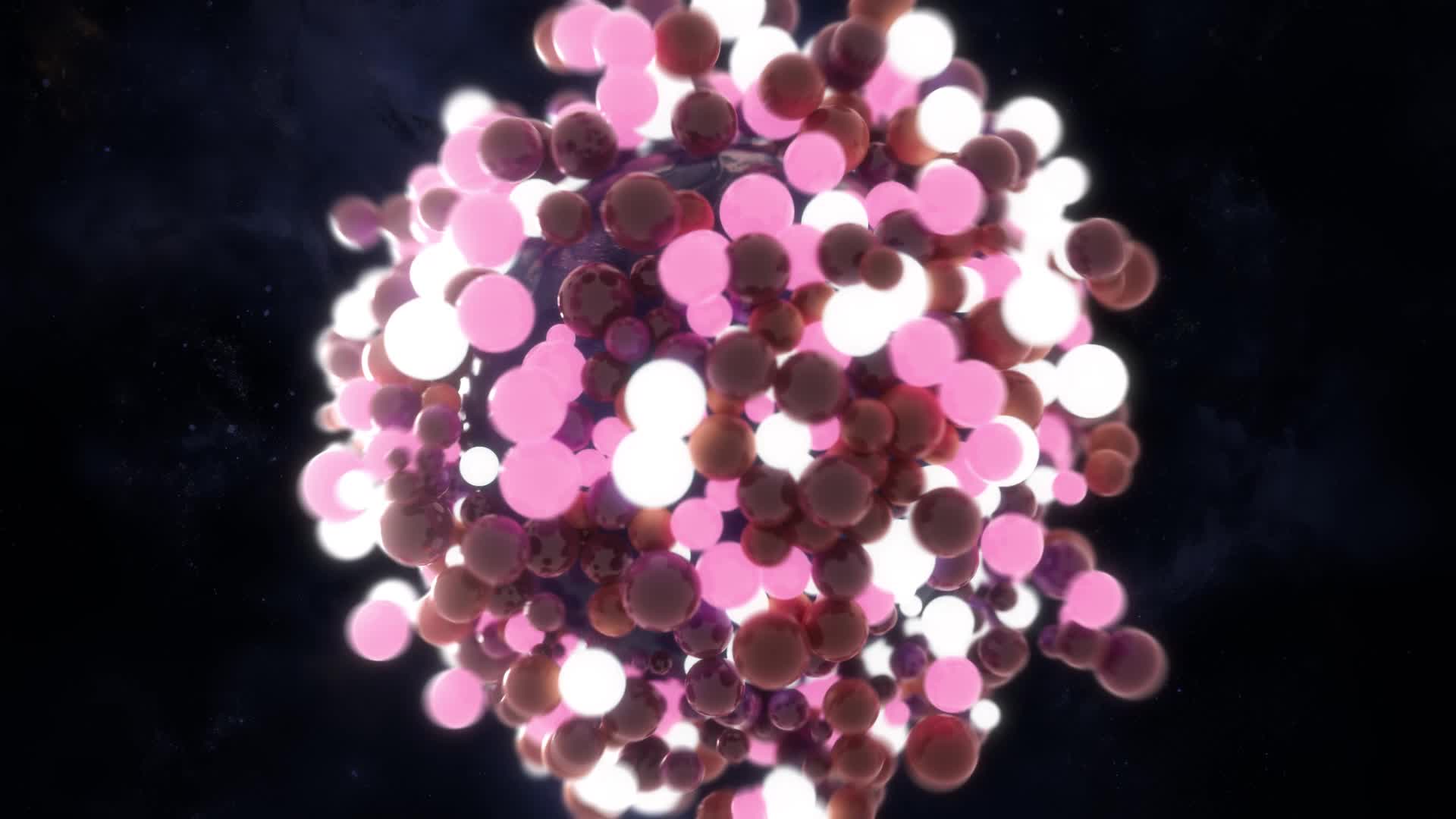 Pink luminous abstract forms from the personal film Essence